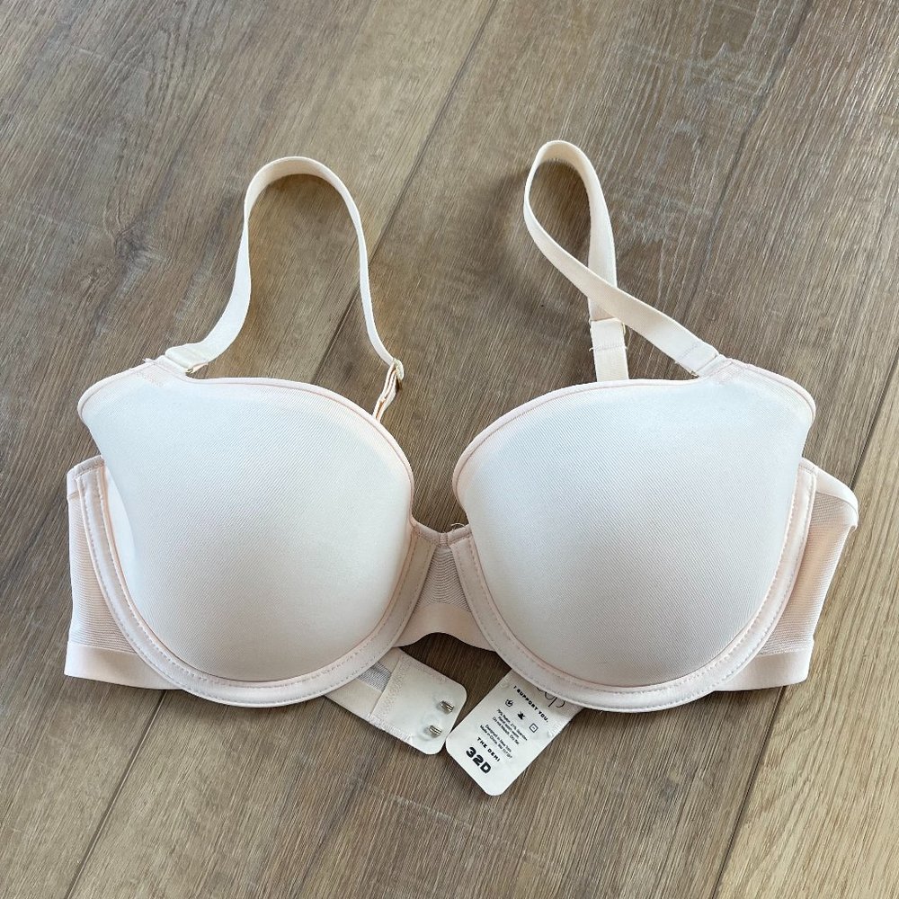 EUC Blush Cuup 32D demi bra light pink